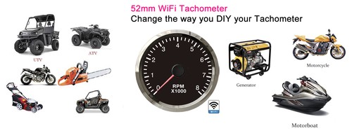 52MM Diesel & Gasoline Engine WiFi Tachometer Gauge Tacho 0-4000RPM Programmable - Picture 6 of 10