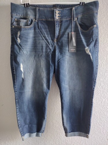 Torrid Sz 24 3X Plus Premium Stretch Jegging Crop Distressed Raw Frayed Hem - Picture 6 of 18