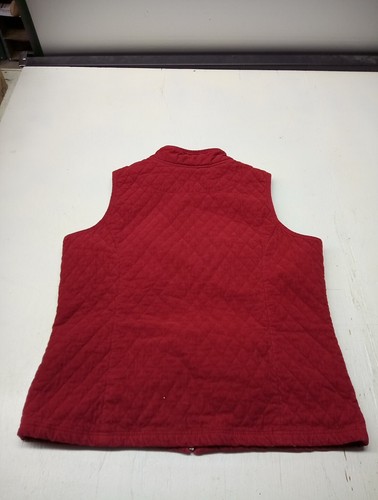 Basic Editions Womens Large Quilted Vest Full Zip Pockets Red Color - Bild 5 von 5