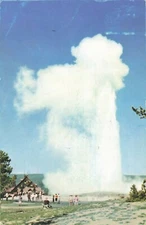 Postcard Old faithful Geyser Yellowstone National Park Wyoming