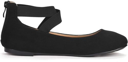 Damen-Ballerinas flach elastisch Knöchelriemen Slipper Halbschuhe Freizeitschuhe flache Schuhe - Bild 29 von 58