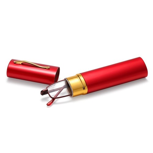 Metal Frame Slim Reading Glasses + Aluminum Pen Tube Case Strength +1.0~+4.0 - Picture 10 of 17