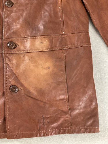 Vintage Sears The Leather Shop Leather Coat Made in USA Brown Size 40 - Picture 10 of 22