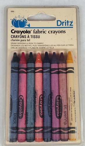 Crayola Fabric Crayons 8 Prym-Dritz 1997 Vintage USA - Picture 1 of 11