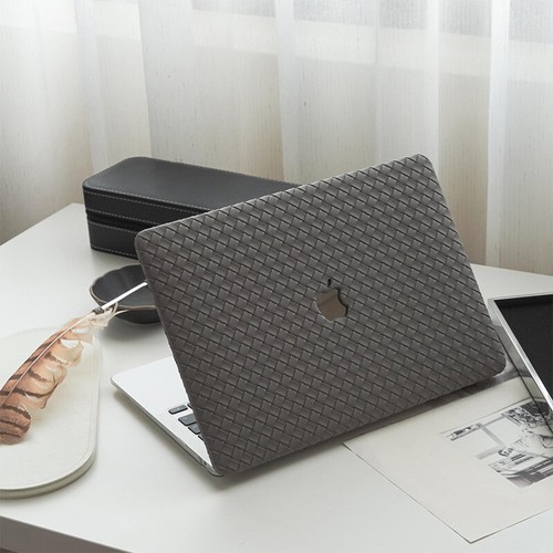 Gray Woven PU Leather Shell Case Cover For Apple MacBook Air 13 15 MacBook Pro - Picture 9 of 31
