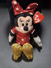 TY Sparkle Beanie Babies Collection Disney Minnie Mouse Plush New with Tag