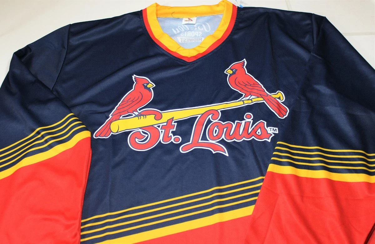 Men's new St. Louis Cardinals Blues Jersey shirt Blue 25 x 31 XL