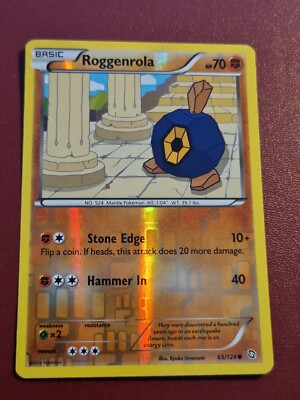 Pokemon Black & White Dragons Exalted Roggenrola 65/124 Reverse Holo Karte TCG