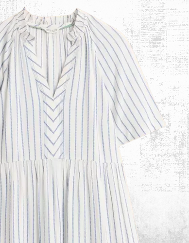 Ex White Stuff Women’s Sophia Eco Vero Stripe Dress in Ivory Multi (Defect) - Picture 4 of 10