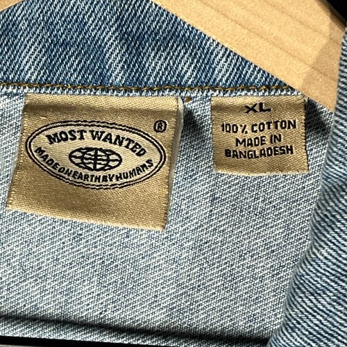Jim Beam Denim Jacket Mens XL Bourbon Whiskey Embroidered Patch Back Logo - Picture 4 of 6
