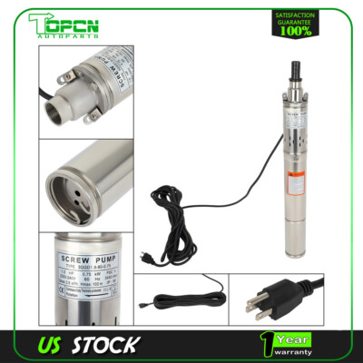 #ad 1quot; 1Hp 220V 60Hz Screw Pump Submersible Water Deep Well Pump Stainless Steel $89.47
