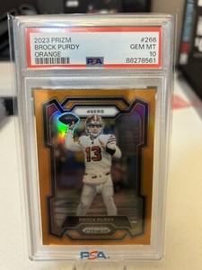 2023 Panini Prizm Brock Purdy ORANGE /249 #266 PSA 10 San Francisco 49ers Pop 8