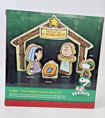 Peanuts Charlie Brown Christmas Pageant Wood Play Display Set Schulz Wooden - Picture 3 of 3