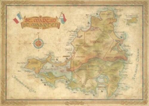 Antique Style Map of St. Martin - Picture 1 of 1