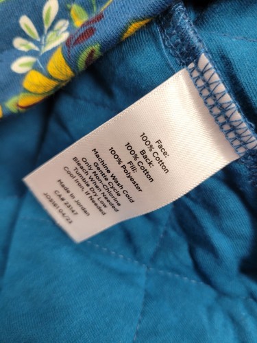 Talbots gestepptes Sweatshirt neu ohne Etikett - Woodland Ditsy Rundhalsausschnitt türkis Blumenmuster Large - Bild 5 von 8