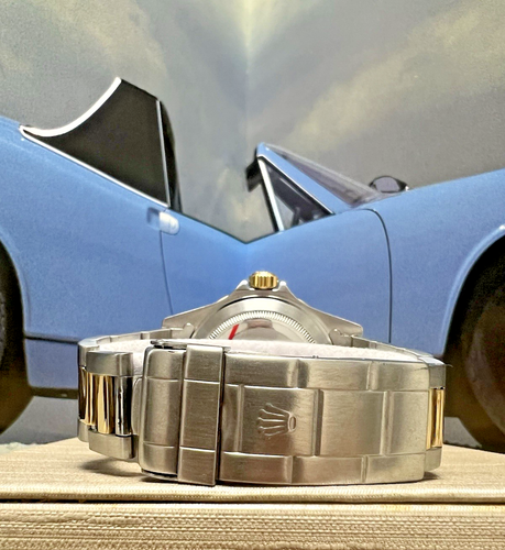 Mens Rolex Submariner 18k Gold Steel Blue Dial  40mm Watch 16613 C. 1990 Bluesy - Picture 14 of 17