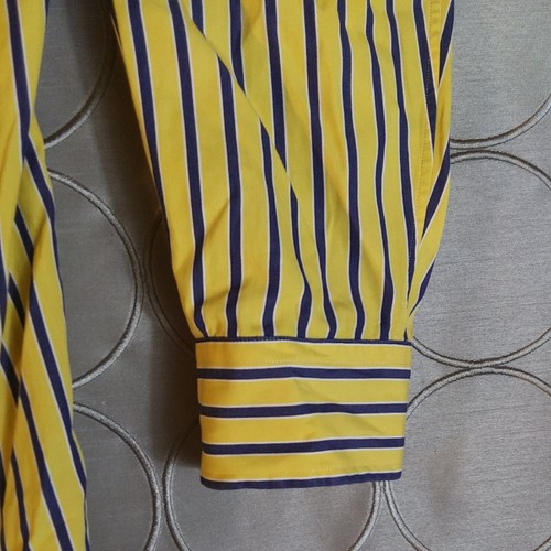 Ralph Lauren Shirt Mens Size Large Classic Fit Long Sleeve Yellow Blue Button - Picture 10 of 12
