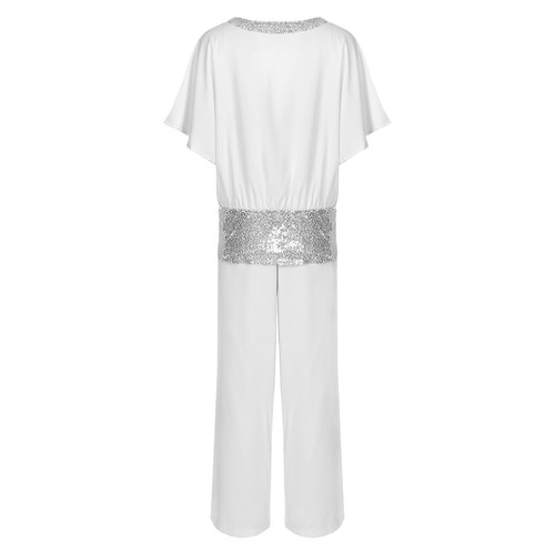 Damen Pantsuit elegant Anzug Oberteil zweiteilig Bluse elegant Arbeitskleidung Freizeit Dame - Bild 38 von 72