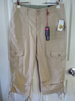 Intro Capris Pants 8P Petite Stretch Tan Khaki By Jonathan Ross