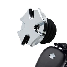 Chrome Motorcycle Fuel Tank Gas Cap Cover Fit For Harley Sportster 1992-up Dyna