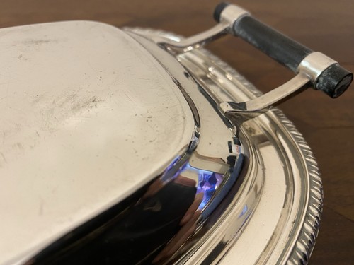 Vintage Hecworth Silver Lidded Twin Handled Oval Serving Dish - Picture 4 of 4