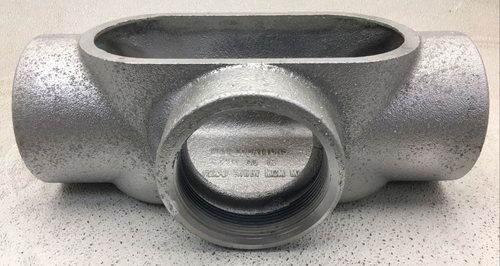 CUERPO DE CONDUCTO DE HIERRO MALEABLE TOPACIO T10G7 BUJES DE 4 PULGADAS TIPO T FORMA 7 - Imagen 2 de 5