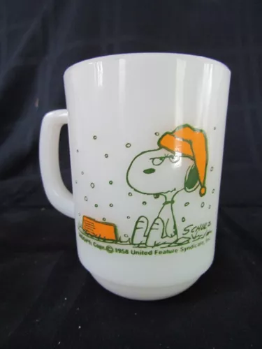 Vintage Fire King Snoopy Coffee Cup- I hate it When it Snows on my French Toast