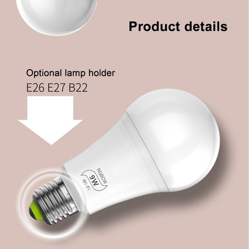 9W Wifi Smart Bulb E27 B22 Multi-Color LED Lamp Amazon Alexa Google App - Picture 7 of 11
