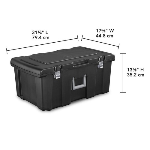 Durable Footlocker Portable Storage Solution W/ Wheels Lockable Features Black - Picture 3 of 6