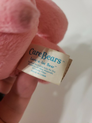 Care Bears Love a lot Bear Plush pink red hearts Sound dead 2004 7" - Picture 3 of 5