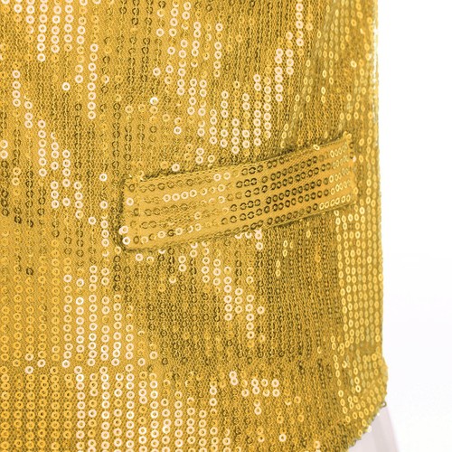 Women's Sparkle Sequins Waistcoat Open Front Jacket Sleeveless Coat Vest Top - Picture 45 of 97