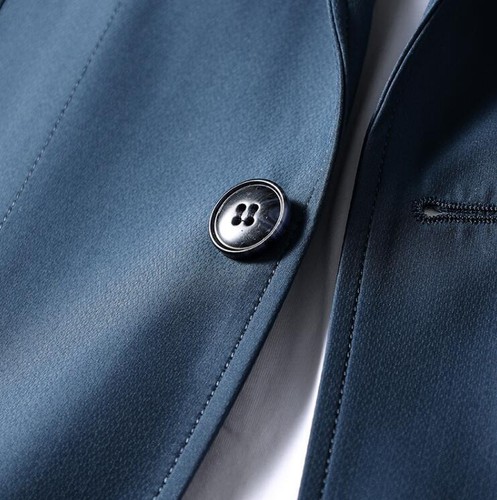 Blazer informal de dos botones para hombre Traje formal Chaqueta de negocios Abrigo ajustado Regalo Primavera - Imagen 11 de 19