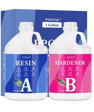 Epoxy Resin 1 Gallon, Crystal Clear Epoxy Resin Kit, Self-Leveling**FREE SHIP**