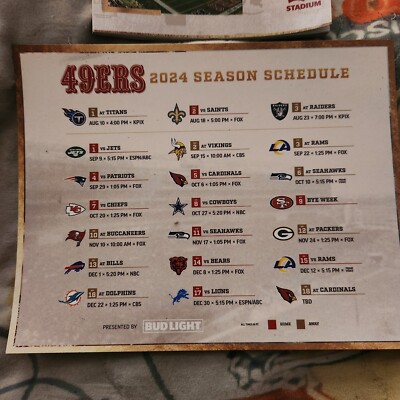 2024 49ers Game Time And Channel 49ERS GAME DAY MAGNET 2024 2025