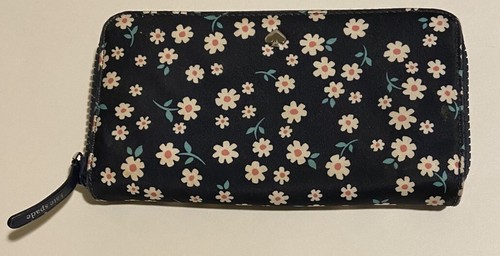 Kate Spade Wallet Jae Fleurette Nylon Continental Large Zip Around Floral Daisy