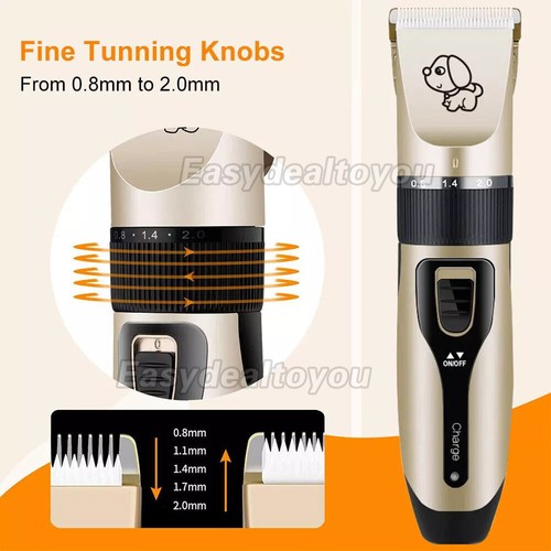 Dog Electric Clipper Comb Set Hair Trimmer Blade Cat Pet Grooming Horse Cordless - Picture 8 of 9
