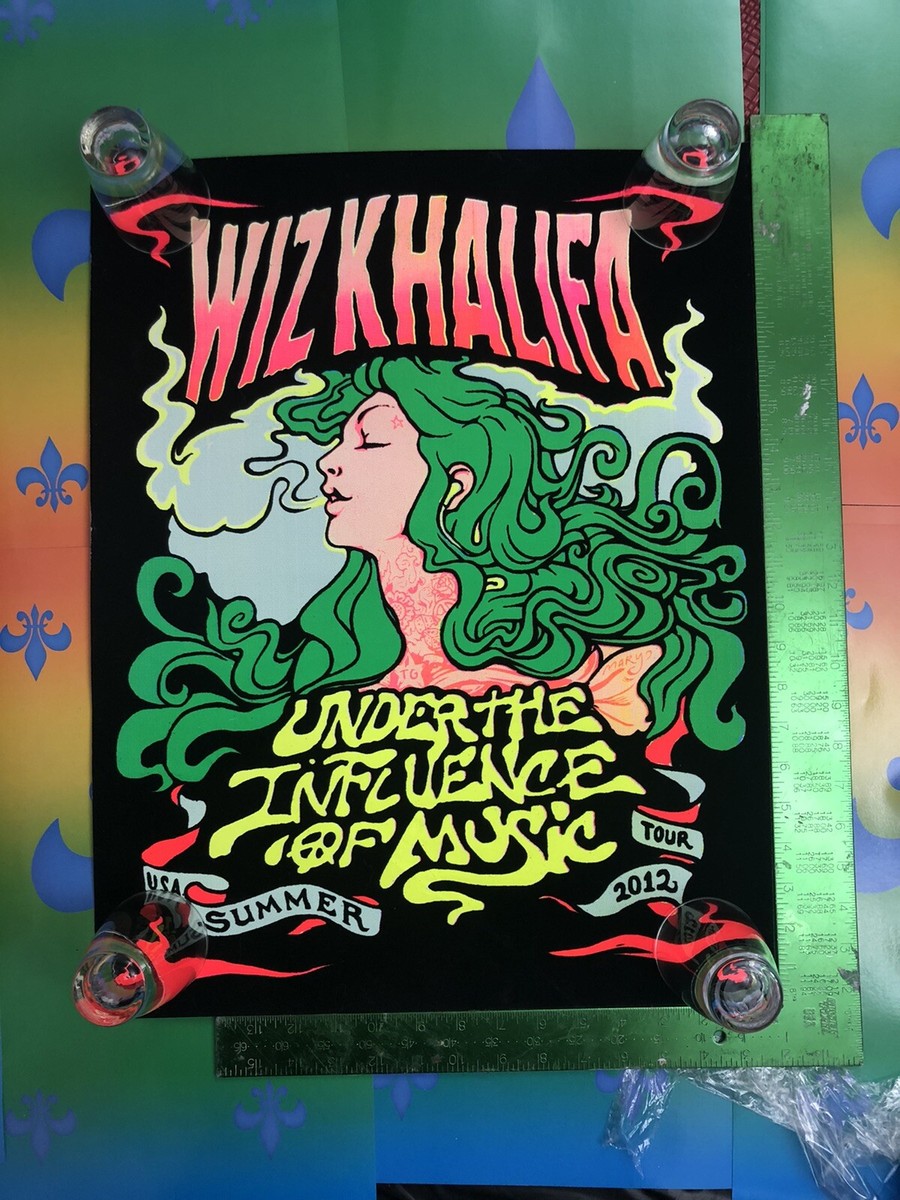 🔥🔥Rare Wiz Khalifa Concert 2012 Poster Black Light Edition