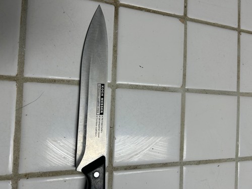 KOCH MESSER 8" CHEF KNIFE STAINLESS ROSTFREI INOX BLACK RIVETED HANDLE - Picture 5 of 8