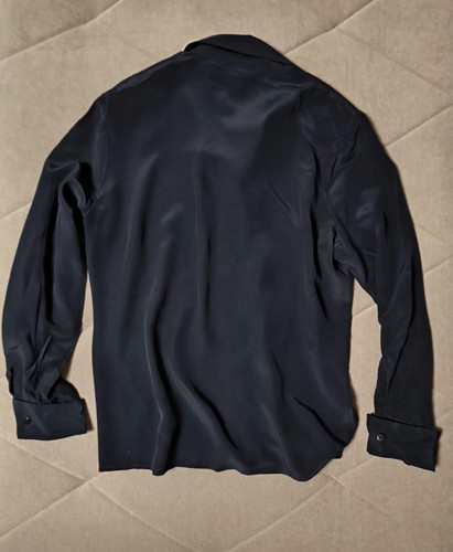 ORVIS Black silk women blouse M - Picture 3 of 10