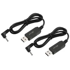 2 Pcs DC 5V to DC 12V USB Step Up Voltage Converter Power Cable with DC Elbow...