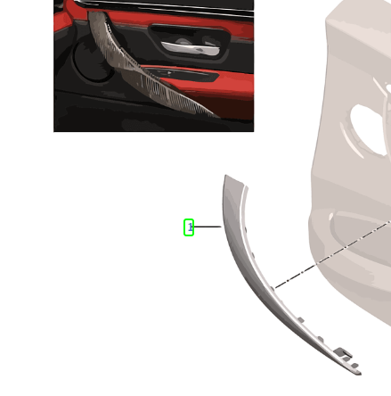 BMW M3 F80 M Performance Fiber Door Handle Trim 2x 51412405921 NEW GENUINE - Picture 9 of 9