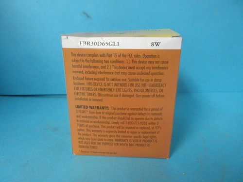 LOT OF 11 TCP FBR30D65GL1 FIL BR30 65W DIMMING GL 8W 120V LIGHT BULBS LED - Picture 10 of 15