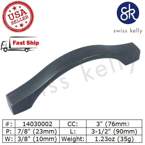Swiss Kelly Hardware Oil Rubbed Bronze Kitchen Cabinet Handles Drawer Pulls - Picture 13 of 16