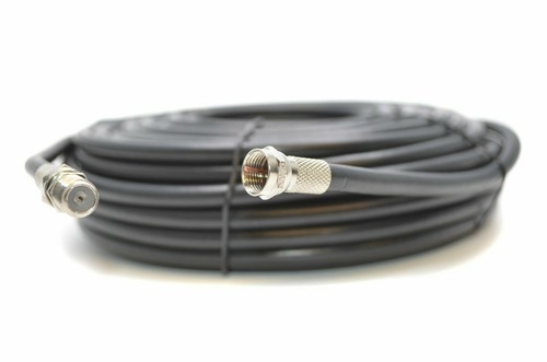 25m Black RG6 Satellite Coax Cable Coaxial Lead For Sky Plus HD TV - Fitted - Picture 8 of 12