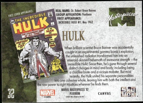 2024 UD MARVEL MASTERPIECES '92 PLATINUM CANVAS SINGLES - YOU PICK - Picture 30 of 88