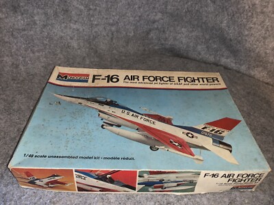モノグラム　F-16 FIGHTER Vintage 1976 Monogram F-16 Air Force Fighter Jet Plane 1/48