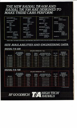 1983 Vintage 2 Page Print Ad BF Goodrich T/A High Tech Radials 60H Speed 4 Pages - Bild 2 von 6
