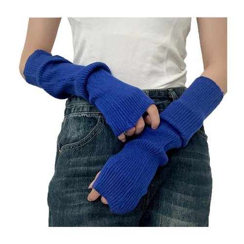 Women Winter Half Finger Fingerless Gloves Wrist Arm Hand Warmer Knitted Mittens - Picture 4 of 22