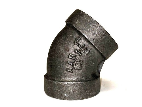 NEW ANVIL 1-1/2" Malleable Iron 45 Elbow 0310511209 300 WSP 1500 WOG - Picture 3 of 4