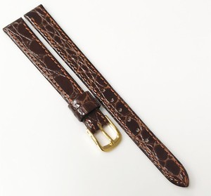 Speidel-Genuine-Leather-Brown-Tone-Germany-10mm-Gold-Buckle-Watch-Band
